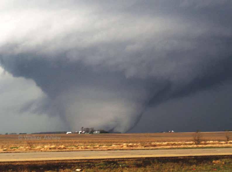 God made the wind. Strong wind, clouds, and rain can make a big spinning tube of air. That is a tornado.