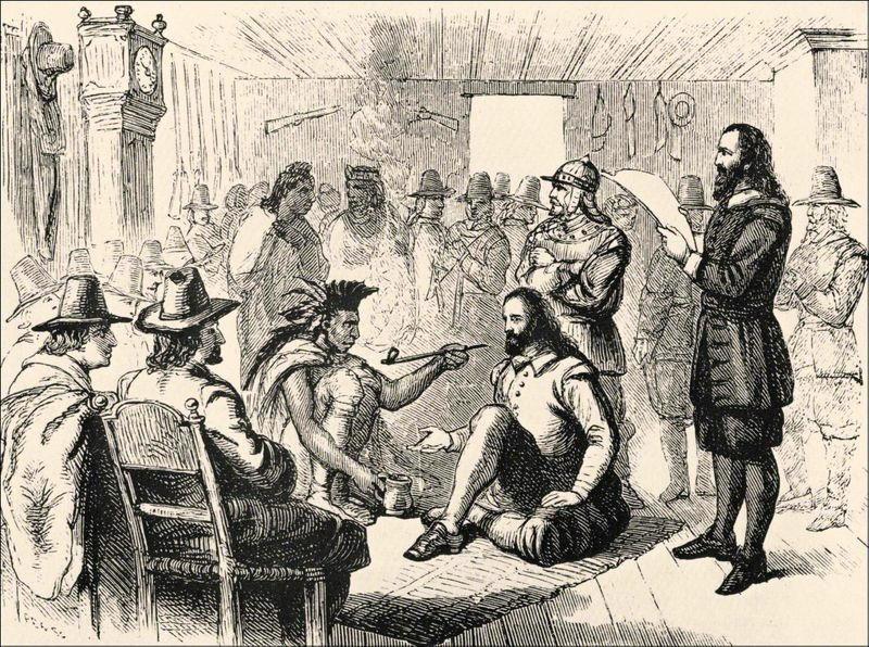 finally left the following Wednesday, 21 Mar, the colonists gave him a hat, a pair shoes and stockings, a shirt, and some cloth to tie around his waist.