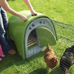 The eglu, designed for you and your chickens Inside, the eglu has wooden perching bars and a generous nesting box for egg laying - all the practical features that your chickens need.