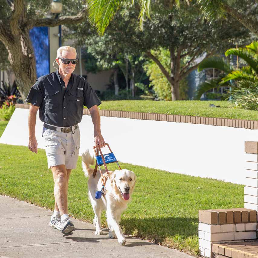 PAWS FOR INDEPENDENCE Team Scholarship Supports the formal harness training of a guide dog, the on-campus instruction of a visually impaired student, and the post-graduation support of the