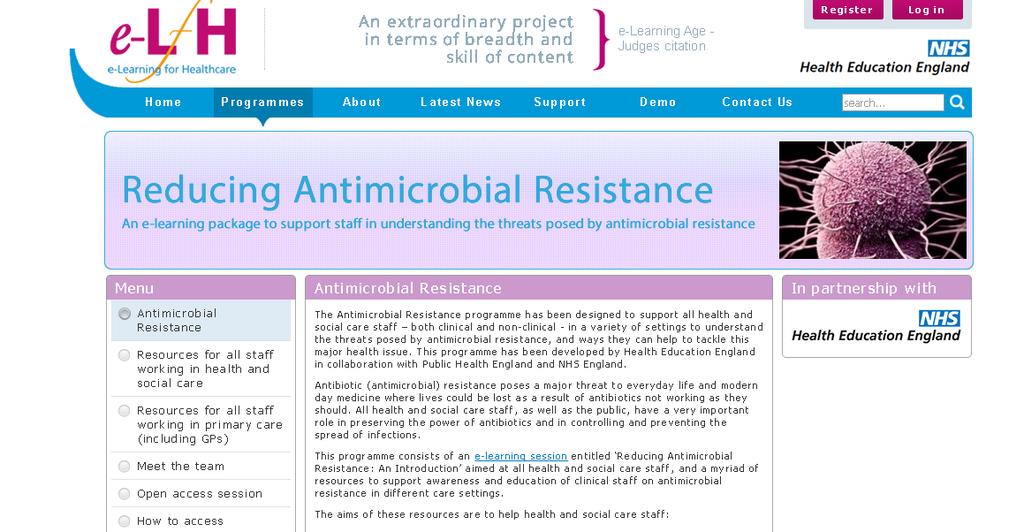 YOU CAN ALSO IMPROVE YOUR KNOWLEDGE ON ANTIMICROBIAL RESISTANCE BY COMPLETING THIS 30 MINUTE BASIC E-LEARNING Complete this