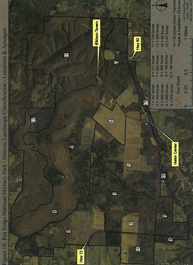 A map of the acreage of the park Map provided by