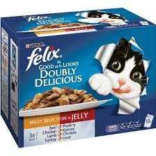 Standard 44 x100g The Felix Standard pouch in a money saving large box. 44 meals for only.