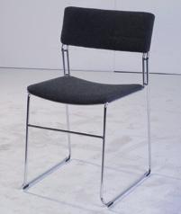 Seat/Back: grey leather Chair width: 58 cm