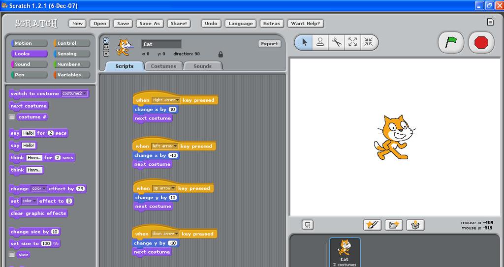 Task 7 Changing Costumes In Task 4, we learned that Sprites can have different costumes that change the way they look. We will use Costumes to make our Cat Walk.