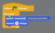 Task 14 Controlling the Monkey with the Mouse Double click the Monkey Sprite. We want the Monkey to follow our Mouse movements. We must give him instructions to do so.