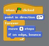 This tells the Bee to Bounce if he touches the edge of You will also have to click the Only Face Left /