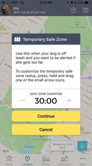 UNDERSTANDING LOCATION STATES Temporary Safe Zones Temporary safe zones extend your phone s safe