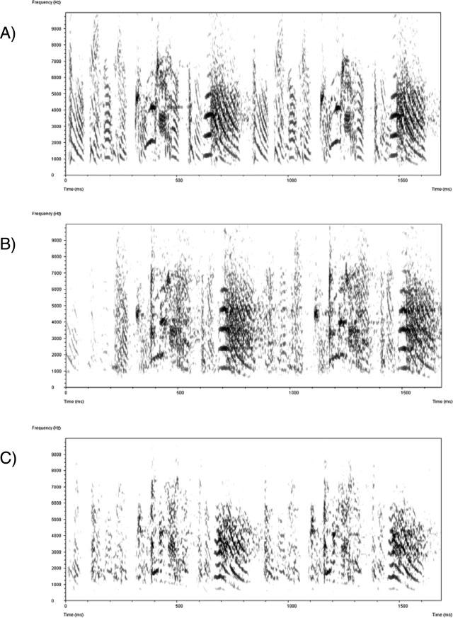 Developmental Stress and Song Brain Nuclei 1605 Figure 1 Tutees produced very high accurate copies of their tutor song.