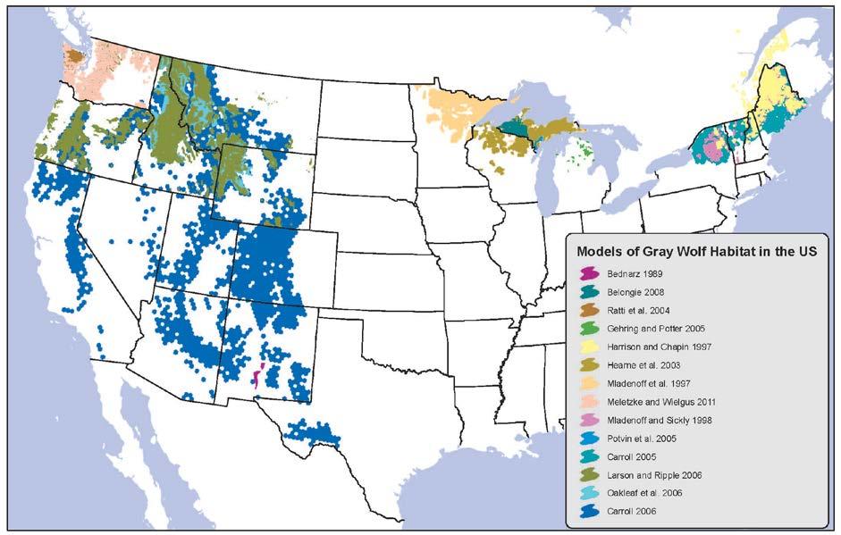 of additional modeling prior to any final determinations about the geographic scope of wolf recovery in the United States.