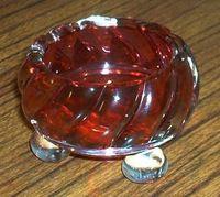 56 Bulbous rolled sides and clear glass base with little ball feet 353 Mary Kern 09-16-2014 10:00 AM
