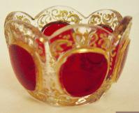 Page 14 of 78 Love this deep red boat-shaped cut glass salt. I shared a second one with another collector.