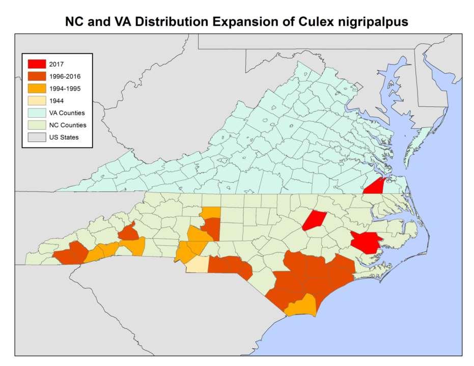 Culex nigripalpus US distribution and