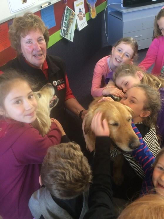 What a lovely Class of happy children with Canine Friends On this