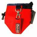 With drawstring / belt clip Drawstring pouch made from tough material. Clip or Belt loop fastenings. Pockets for poo bags etc including a zipped one. ADVANCE ORDERS.