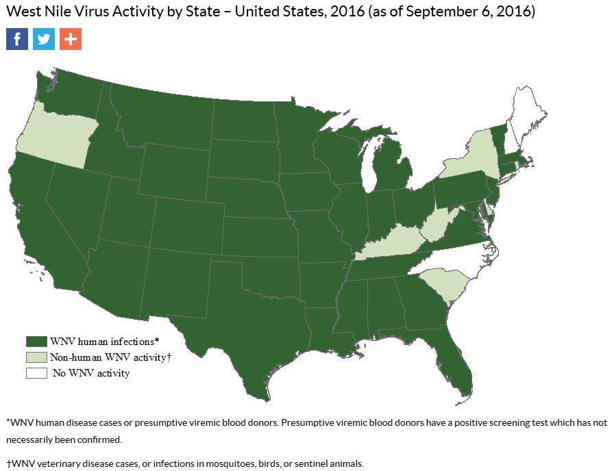 West Nile Virus Activity Since the introduction of West Nile virus to the United States in 1999, the virus has made a complete westward expansion to the West Coast.