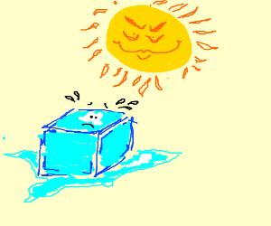 7 a. Water in the Sun: Show the children some ice cubes. It helps if the ice cubes are colored. Let them touch the cubes. Predict what will happen to them in the sun. Listen for understanding.
