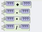 Understanding the Math Menus Example 2 The following image displays an (+) addition operator requiring a single argument.
