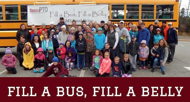The Greely PTO invites you to join Greely Middle School students and the community in helping to feed local families in need as we attempt to fill an MSAD 51 school bus with nonperishable food items