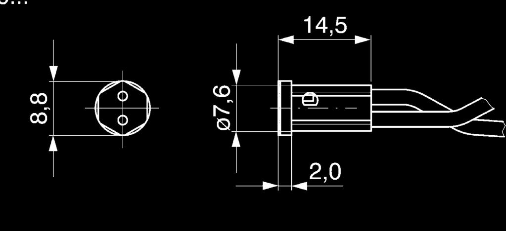 .4 FASSUNGEN NIEDERVOLT HALOGEN LAMPHOLDERS LOW-VOLTAGE HALOGEN HALOGEN-ROHRFASSUNG HALOGEN TUBE LAMPHOLDER G4 12V Ø 7,8 mm G4