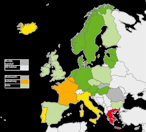 Consumption of antibiotics for systemic use (ATC group J01) in the community*; EU/EEA, 2010 *in Defined Daily Doses per 1000 inhabitants and per day France =