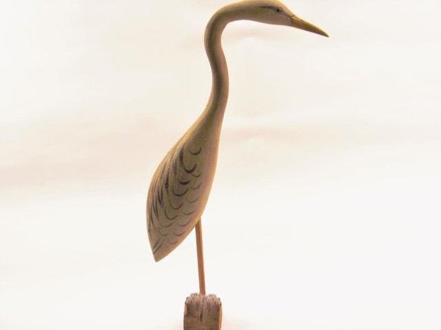 74 Miniature Heron Carving by Mitchell