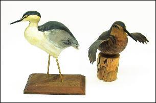 79 Miniature Woodcock and Heron Carvings