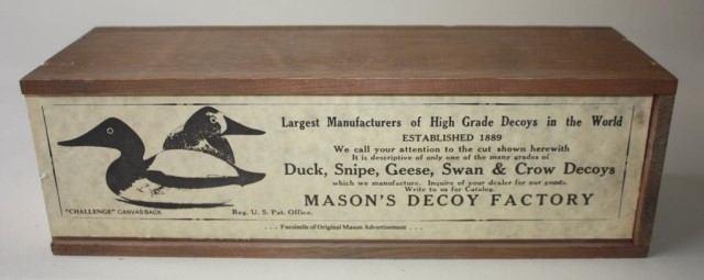 00 103 Wooden Reproduction of a Mason Decoy Box Wooden