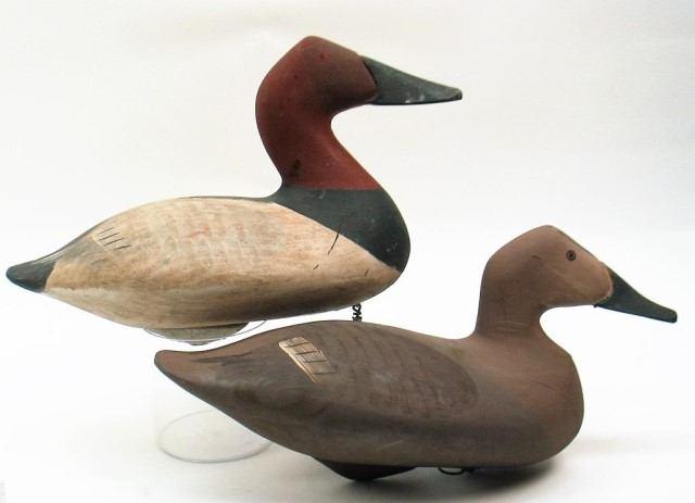 168 Lot of 2 Canvasbacks by Jobes and a Vintage Canvasback Hen by