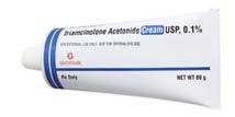 Triamcinolone Acetonide Cream USP, 0.1% 68462-0131-17 Rx 0.1% 15 g Triamcinolone Acetonide Cream AT USP, 0.1% [Fougera] 68462-0131-35 Rx 0.1% 30 g Triamcinolone Acetonide Cream AT USP, 0.
