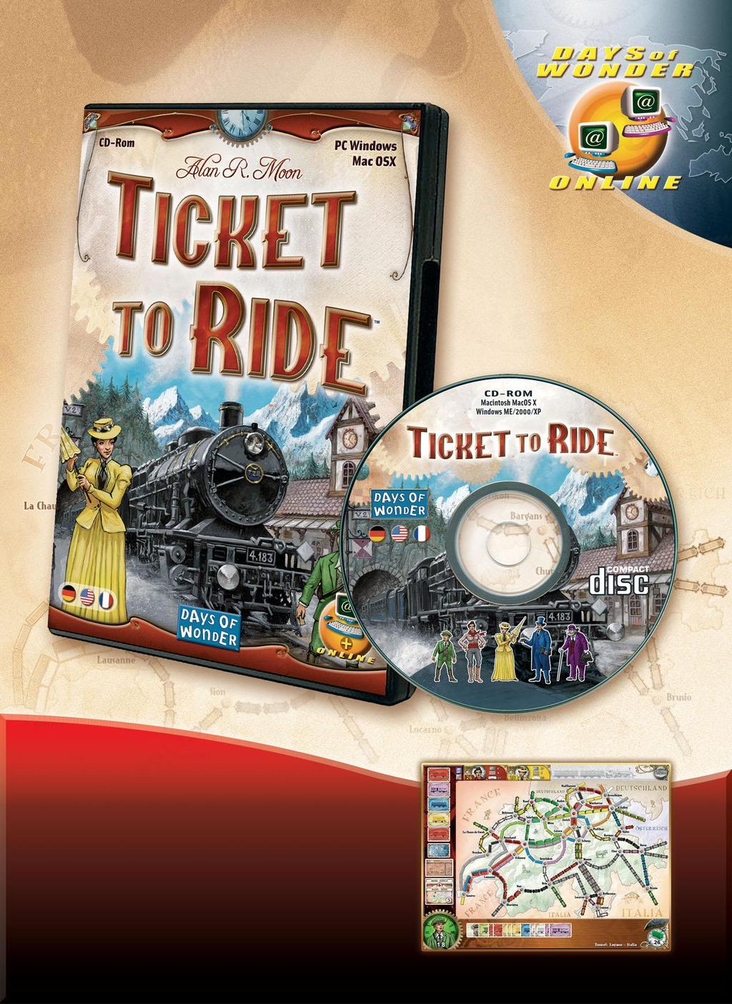 Mac OSX and PC Windows All aboard this computer game version of the famous award-winning board game : Ticket to Ride!