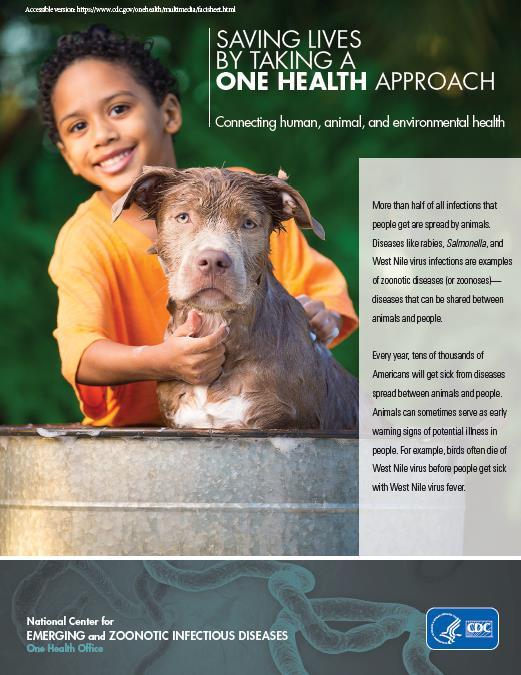 CDC One Health Fact Sheet Available at: https://www.