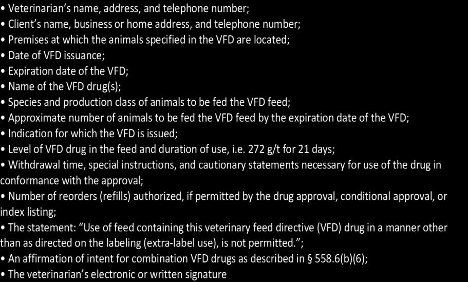 What s required on a VFD What about combinations of drugs?