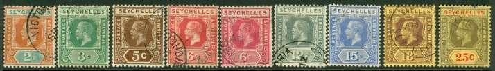 325 601. SG 123 Seychelles 1921-32.