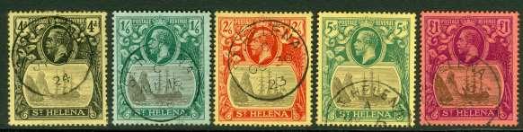 32. 20 620. SG 92/96 St Helena 1922-37.