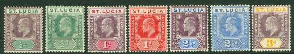 666. SG 64-77 St Lucia 1904-10.