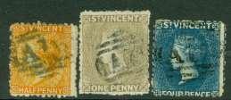 Very fine used with a St Vincent CDS in red, Nov 9th 1875 CAT 250. 85 684. SG 25 St Vincent 1875-78. 4d deep blue, WMK small star, perf 11-12½.