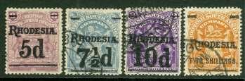 SG 114-118 Rhodesia 1909 set of 4.
