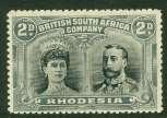 SG 114-118 Rhodesia 1909-11. 5d to 2/-.