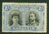 SG 153 Rhodesia 1910-13. 2/- black & ultramarine.