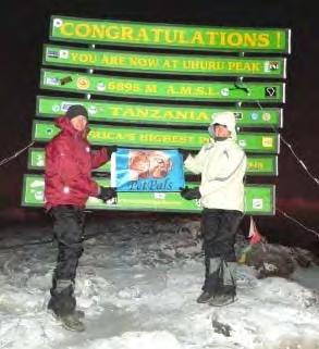 We were blessed with enough strength to reach Uhuru Peak (the summit of Kilimanjaro) on 13 February 2012 at a height of 5895m above sea level, and we had the once-in-a-lifetime opportunity to witness
