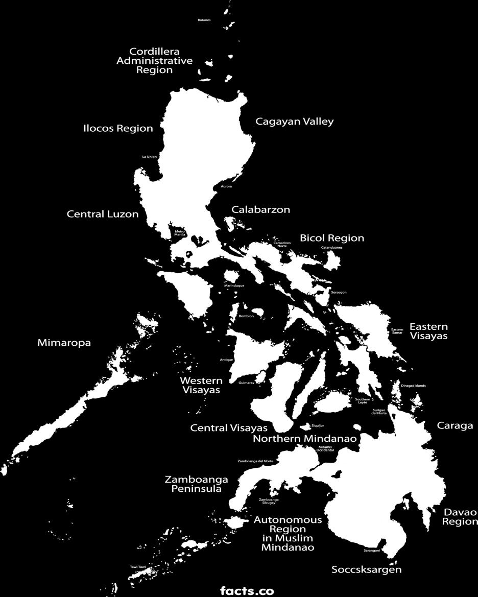 The PHILIPPINES CAR I II 3 Island Groups Luzon (north) Visayas (central) Mindanao (south) III National Capital Region (NCR) IV-A V 18 Administrative