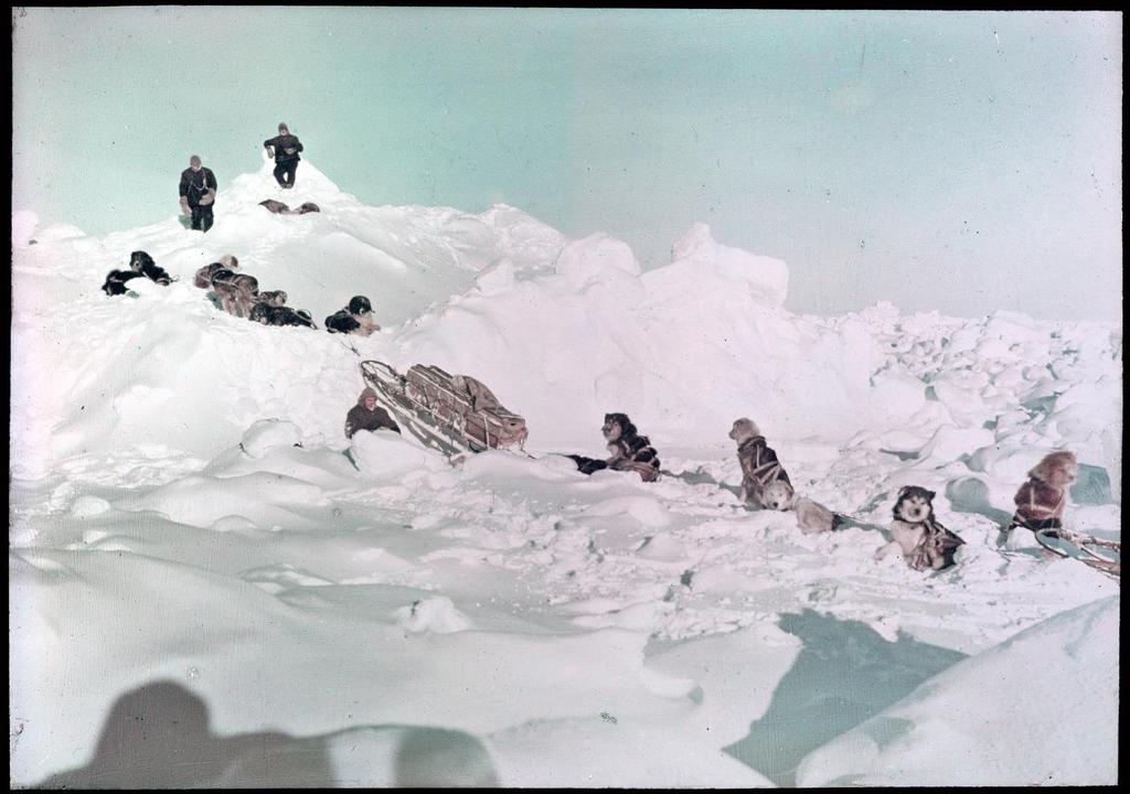 The ice was still drifting north, so they stayed at Ocean Camp for a month.