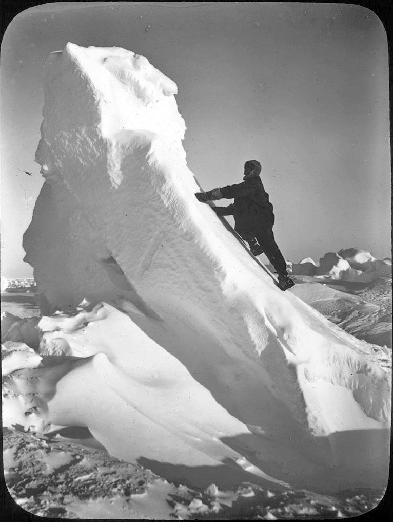 16 - After only a week un-negotiable broken and ridged ice to 5m high was encountered, a new camp is established "Patience Camp", they were to live there on the floe for nearly three