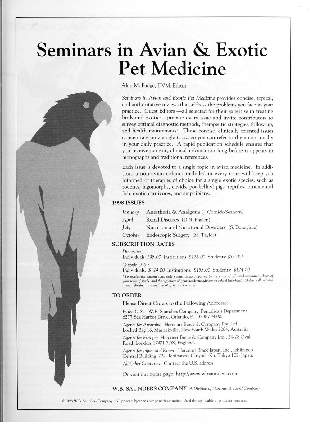 Seminars in Avian & Exotic Pet Medicine Alan M.