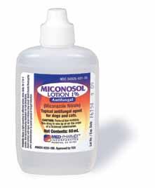 ANADA #200-196, Approved by FDA Miconosol Lotion 1% (MICONAZOLE NITRATE) Topical antifungal agent for dogs and cats DESCRIPTION: MICONOSOL (miconazole nitrate) Lotion is a synthetic antifungal agent