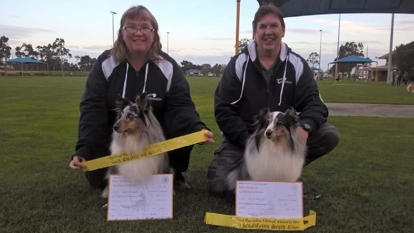 CONGRATULATIONS NESSIE, MYRTLE, STEVE AND LOUISE On Saturday 12th August - Nessie and Myrtle competed in their very first Rally Novice competition at the Shetland Sheepdog Club of Victoria -