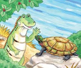 He thought about what the boatman had said. Iguana kept walking. Soon he came upon a turtle. Turtle, do you think I should take a ride with Crocodile? he asked.