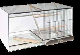 The 80 cm wide cage is fitted with an extra strong grille, so it is suitable for parakeets and small parrots.
