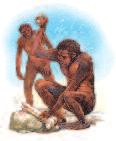 They were made by striking one stone against another to make a sharp edge. Early humans lived together in small groups.they were still ape-like in appearance. About 2.
